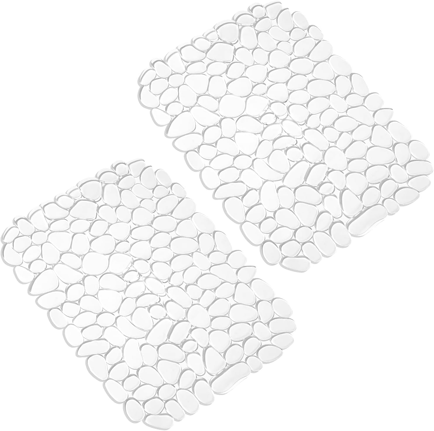 Zestaw 2 mat ochronnych do zlewu kuchennego z przezroczystego PVC, 40 x 30 cm, mata do zlewu, mata do zlewu w kształcie kamyków