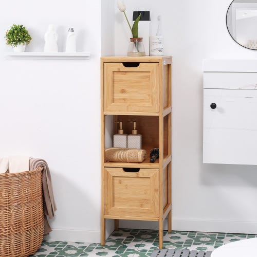 EISL Mobile Bagno con 3 Cassetti Bambù 30x42x82 cm | Leroy Merlin EISL Mobile Bagno con 3 Cassetti Bambù 30x42x82 cm | Leroy Merlin