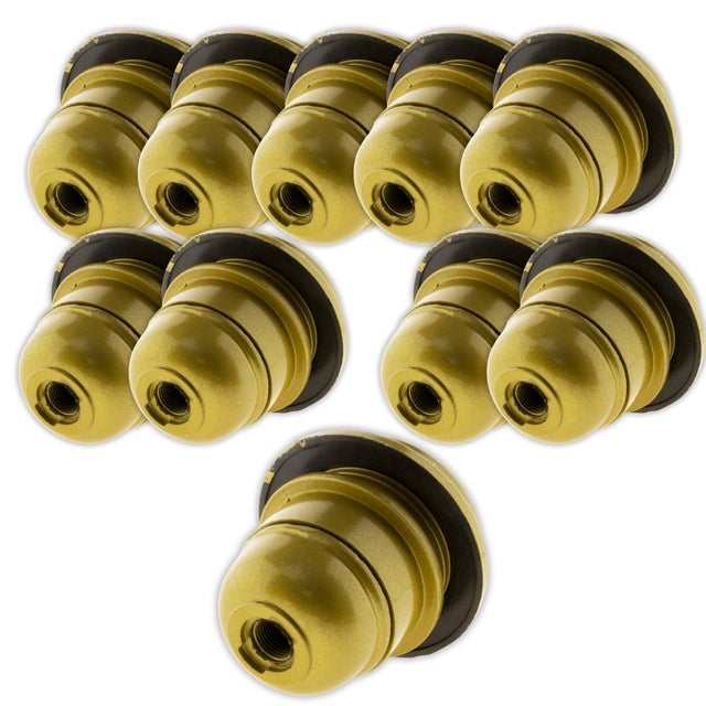 Lot de 10 douilles E27 + bague - Doré - Zenitech