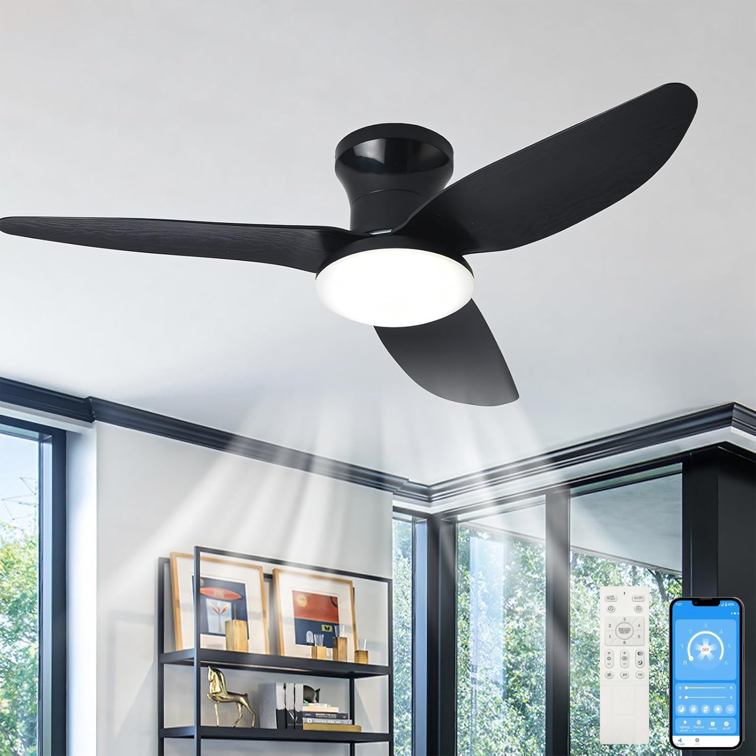 LED Dimmable Ventilateur de plafond variateur inclus climo - 1 lumière