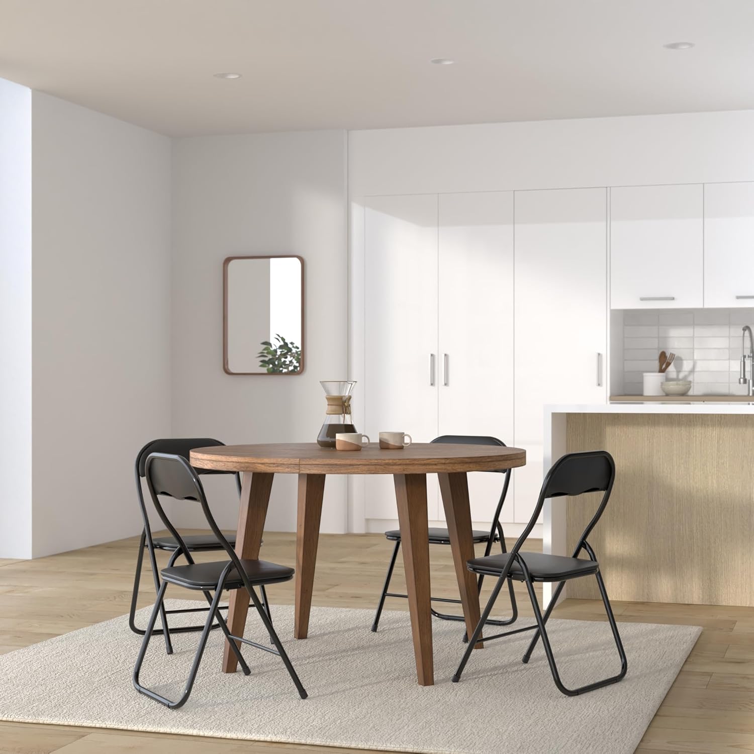 Silla Plegable Metal Acolchada Piel Sintética (Negra - Pack de 6 Unidades) - 2