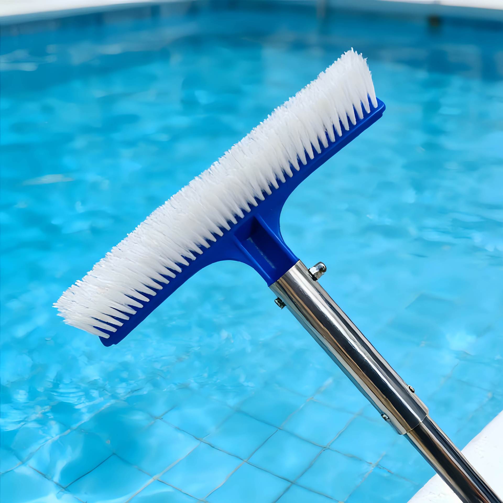 Kit Entretien Piscine avec Épuisette et Brosse, Perche Télescopique 5 Sections, Brosse Caoutchouc et Mousse, Nettoyage Fond et-Paroi. - 5