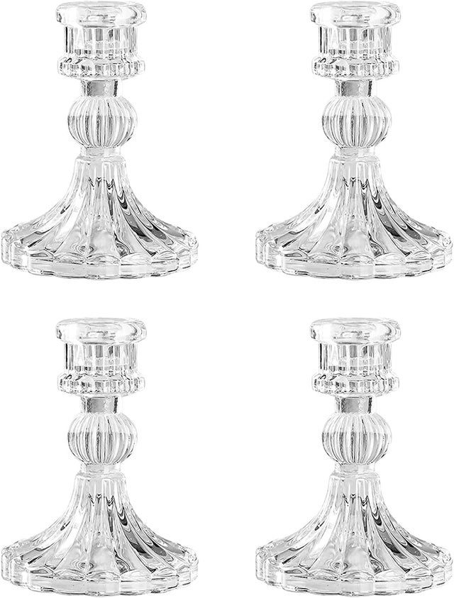 Lot De 10 Bougeoirs En Verre Transparent Rongxze - Chandelier Petit Pour Bougies Chauffe-Plat Et Décoration Table