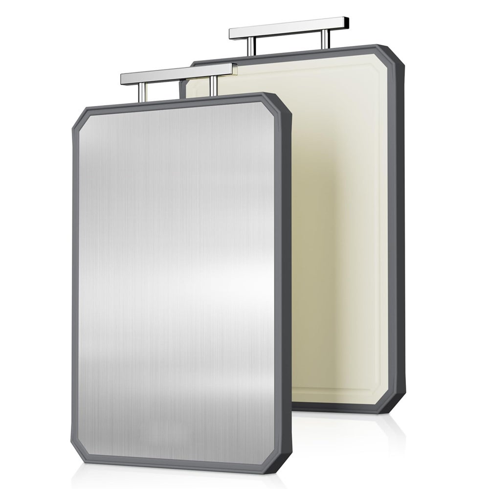 Leroy Merlin Tabla De Cortar De Acero Inoxidable De Doble Cara Para Cocina, Tabla Grande De Acero Inoxidable/Pp De Paja De Trigo. Carne Acero Inoxidable