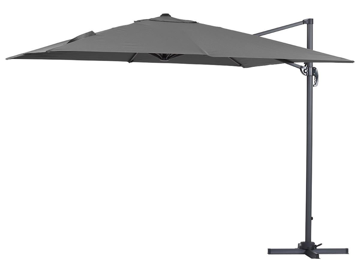 Parasol ogrodowy "Sun 3" - Z aluminium - Kwadratowy - 3 x 3 m - Szary