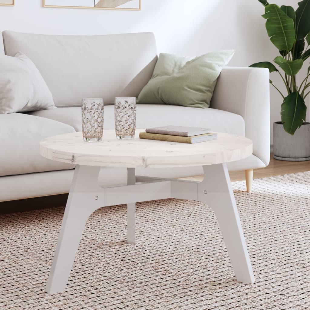 Maison exclusive - tablero de mesa redondo madera maciza de pino blanco ø70x3 cm