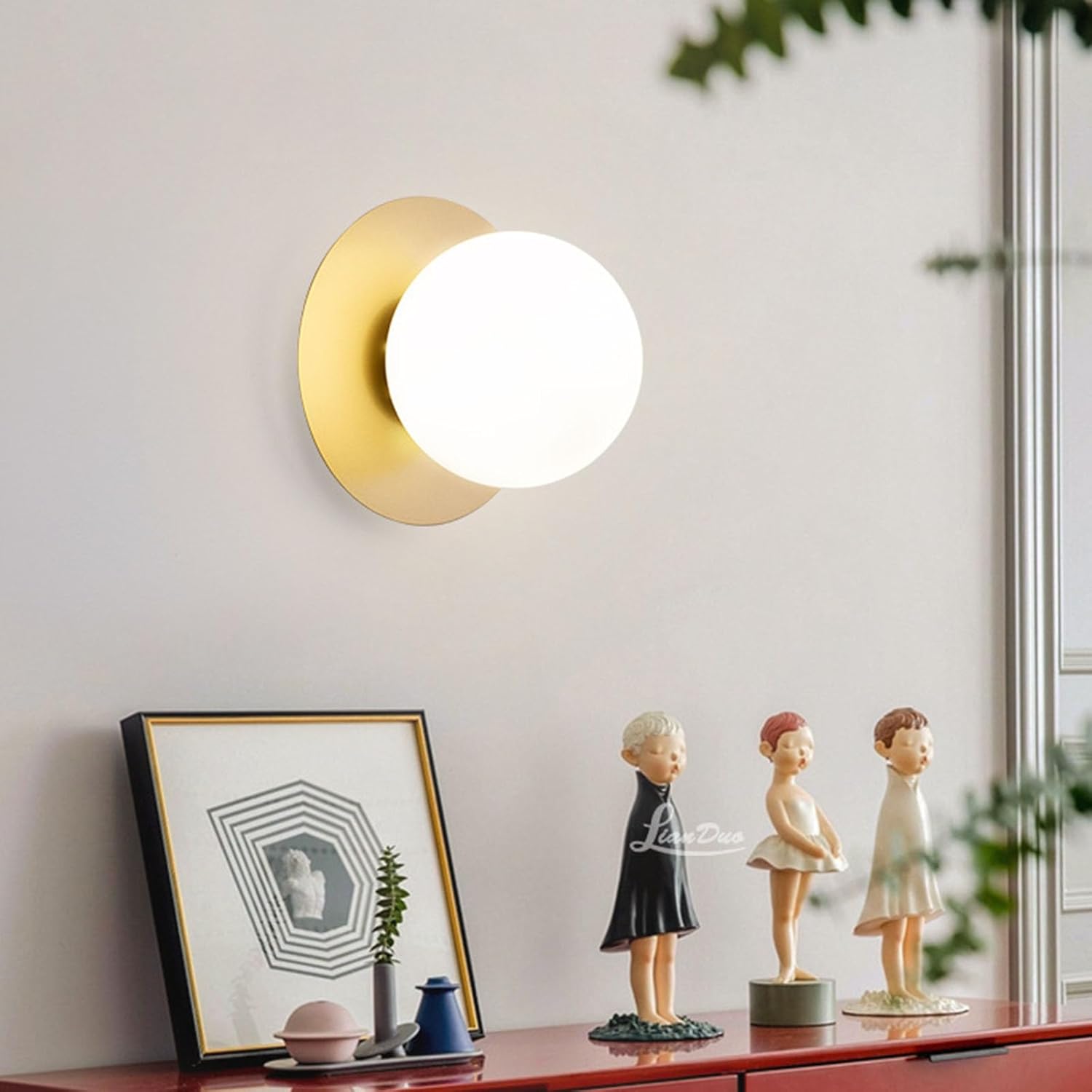 Nowoczesna lampa ścienna do wnętrz, zabytkowa metalowa lampka nocna E27, do salonu, sypialni, kinkiet, złota - 2