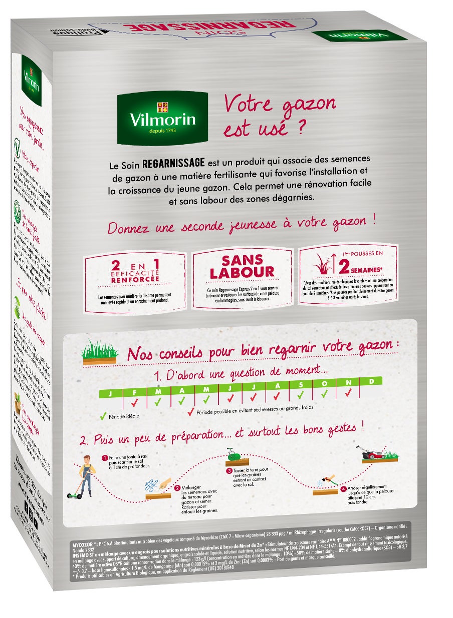 Gazon Terrain Sec - 1 kg + Soin Regarnissage Universel 2 en 1 - 500 g - 4