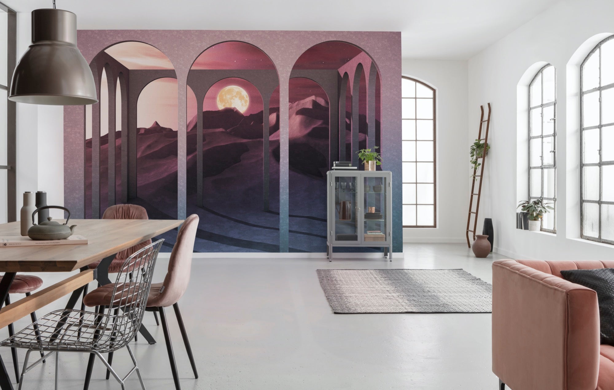 Fototapeta 3D różowymIfioletowym - 400 x 280 cm - SANDERS &amp; SANDERS