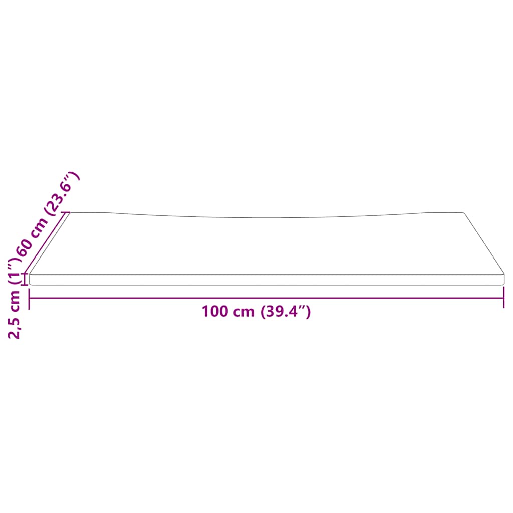 Maison Exclusive - Dessus de bureau 100x60x2,5 cm bois massif de pin - 8