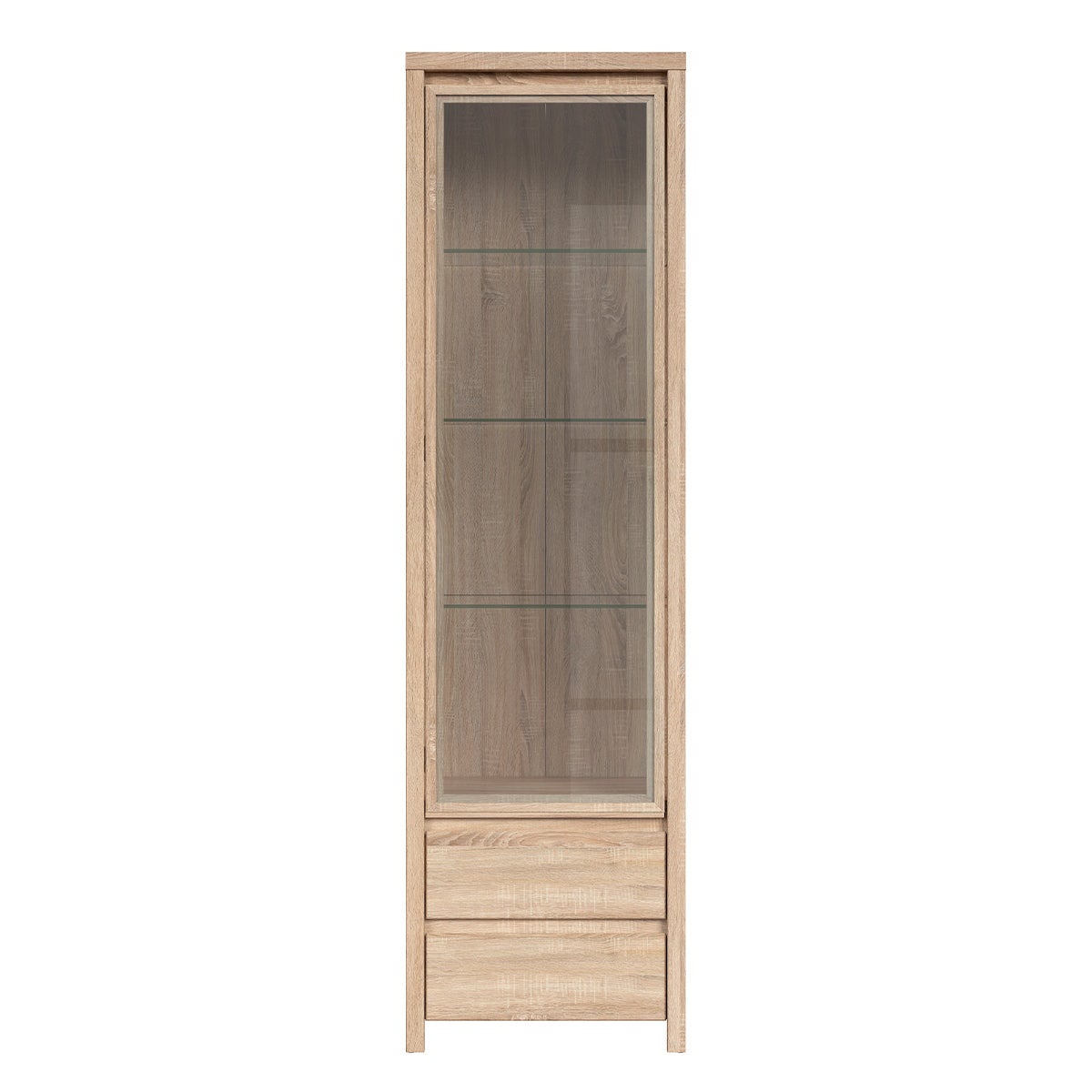 Vitrine 1 porte 2 tiroirs Soren Bois - 3