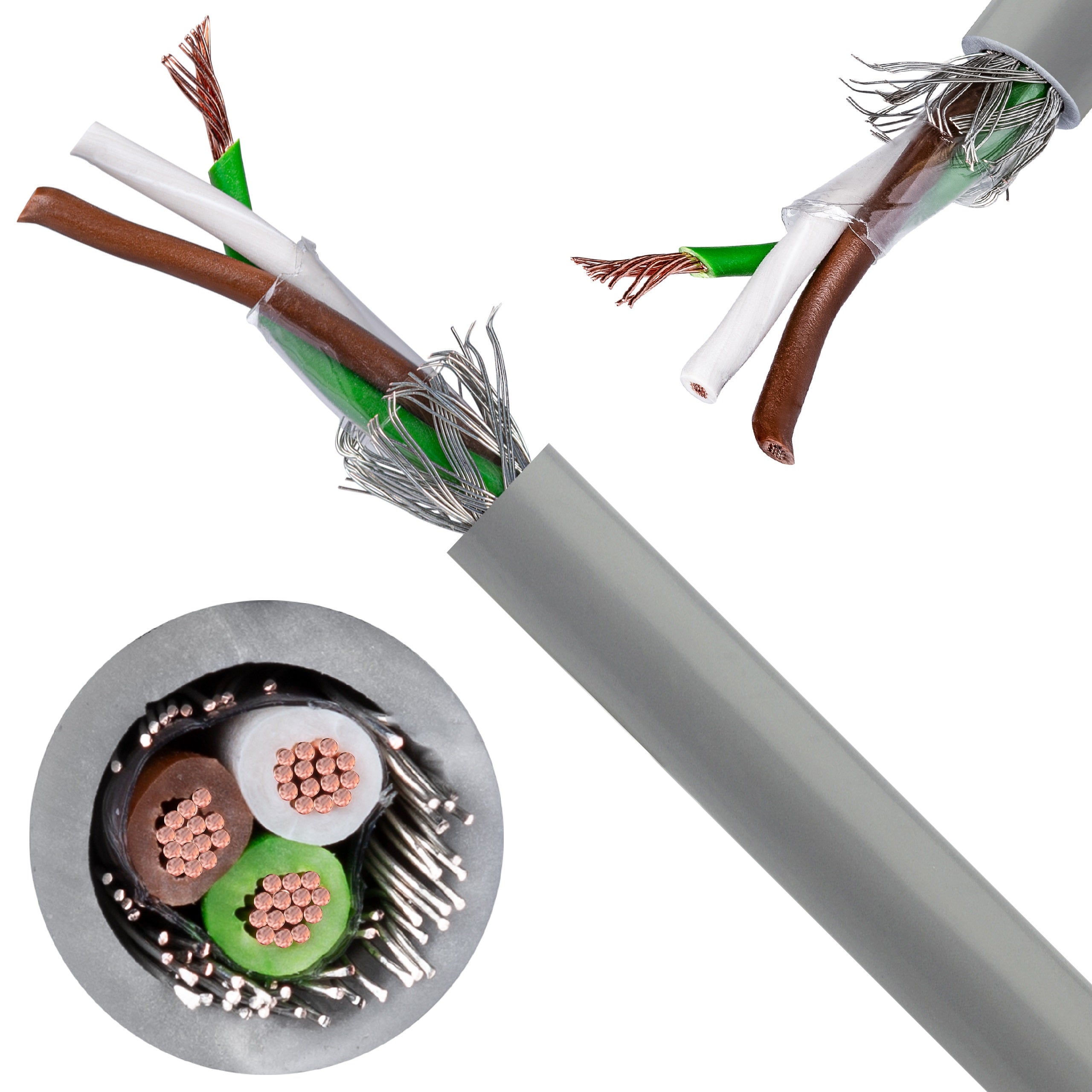 Kabel sterowniczy TECHNOTRONIK LIYCY 3x0,14mm2 szary 300/300V ekranowany olejoodporny linka Technokabel 200m