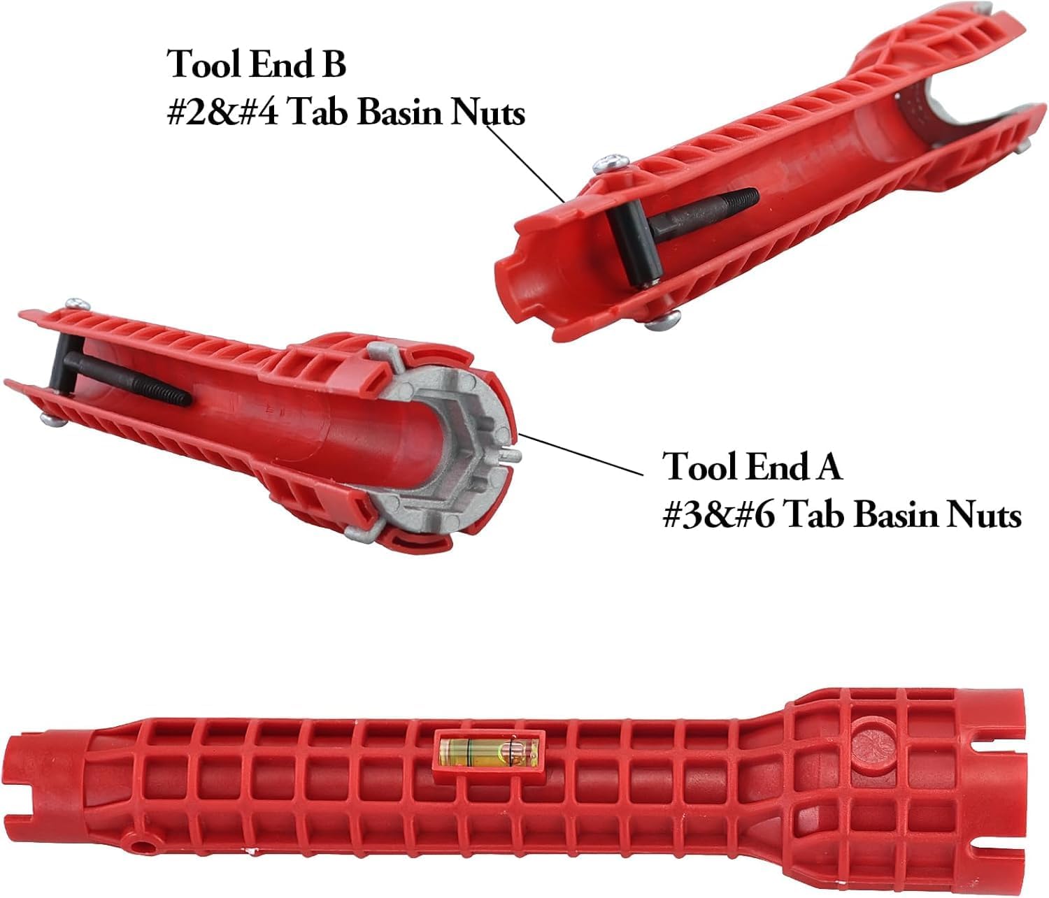 Clé de robinet 8 en 1 - Outil multifonction pour installation de robinet - Pour lavabo, salle de bain, cuisine - 4