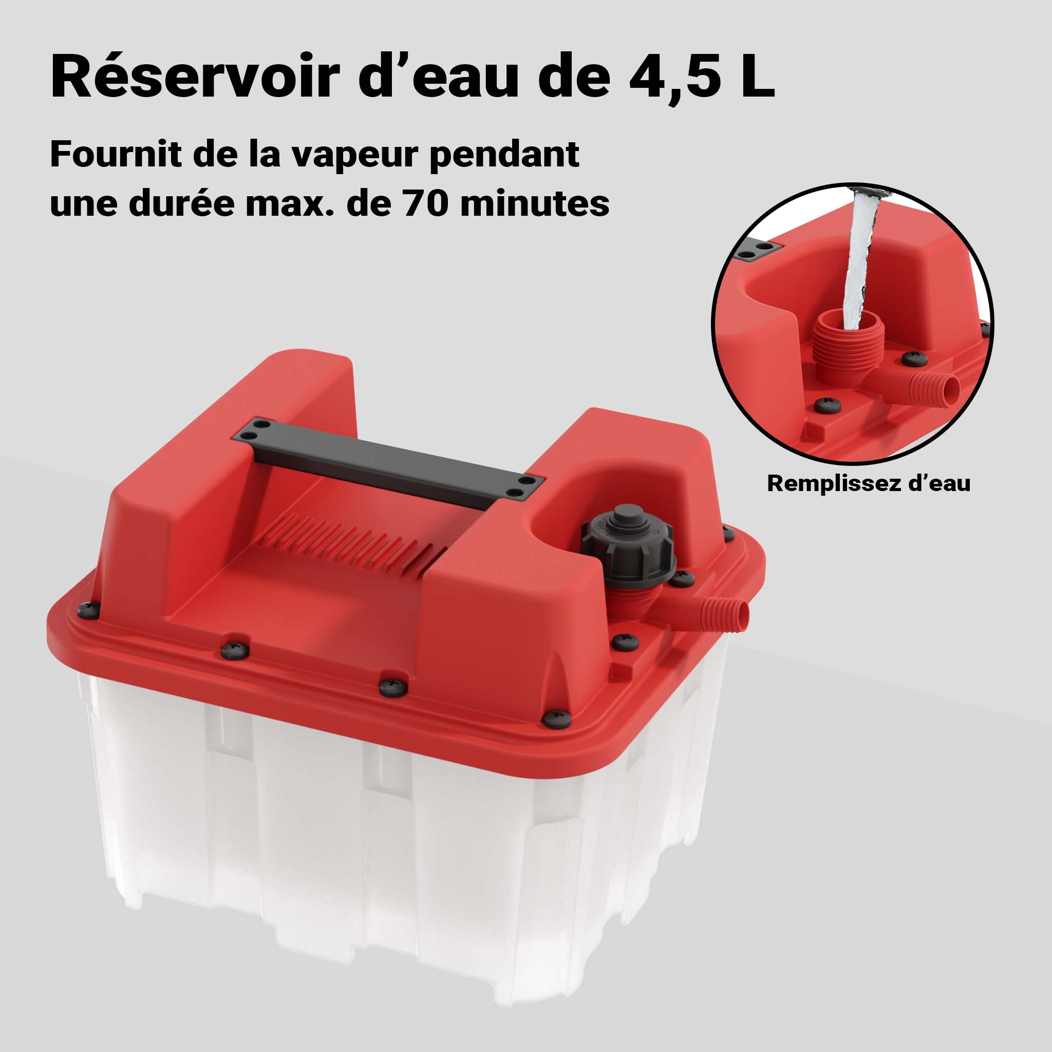 Décolleuse de papier peint à vapeur Puissance 2200W Réservoir 4,5L Durée de fonctionnement 70 Wiltec - 6