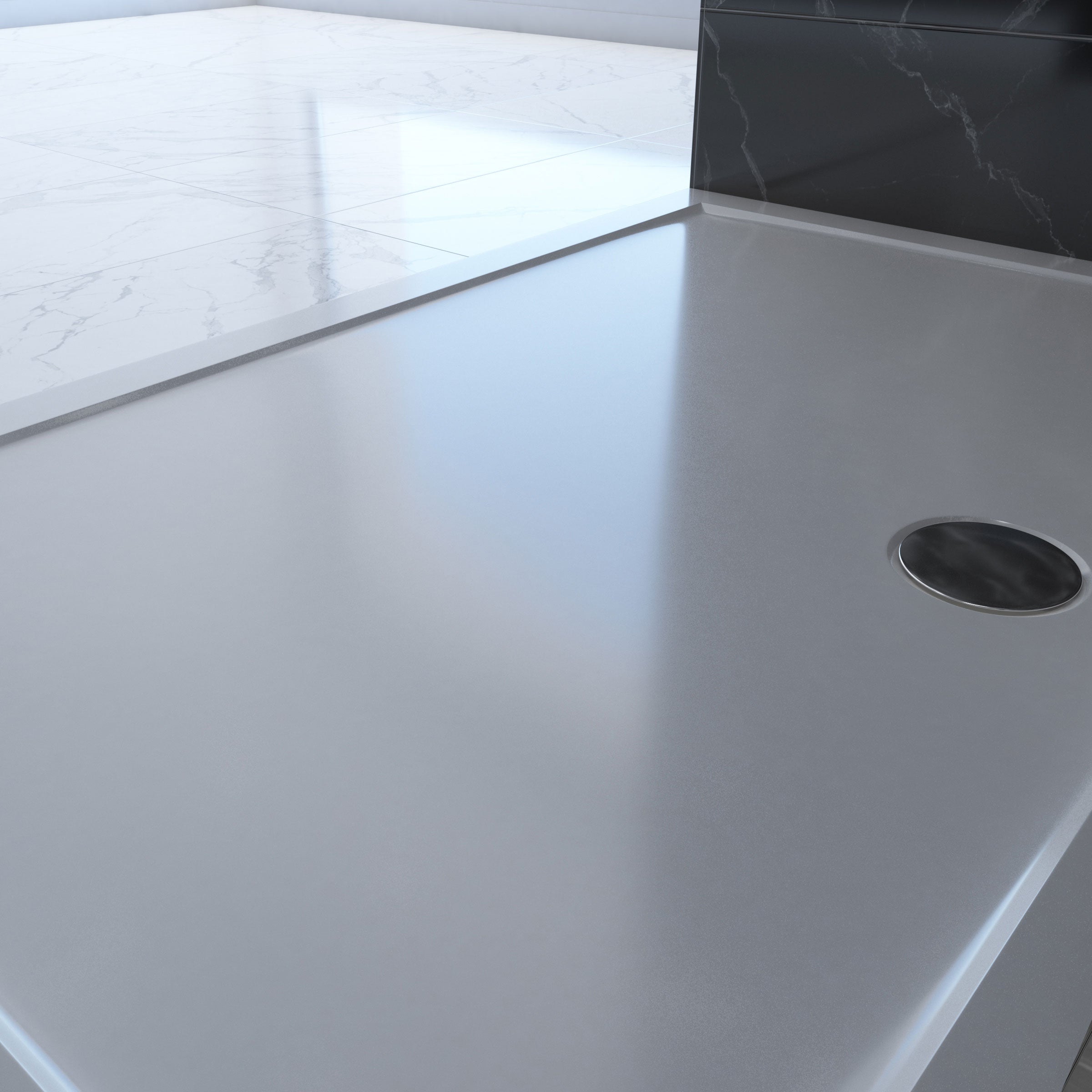 RECEVEUR DE DOUCHE A POSER EXTRA-PLAT ACRYLIQUE BLANC RECTANGLE -120x90cm - 2