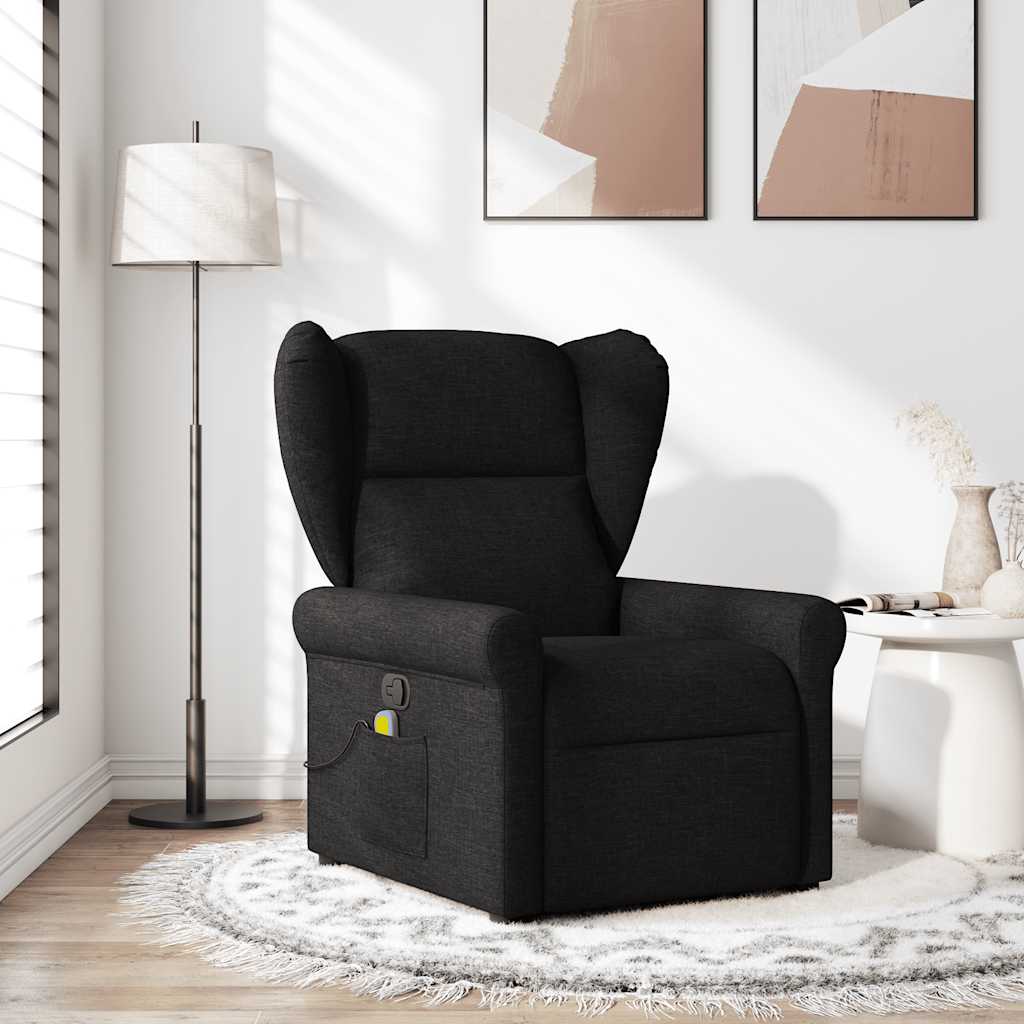 Fauteuil de massage | Fauteuil de relaxation | Chaise de relaxation inclinable Noir Tissu CFW300299 - 2