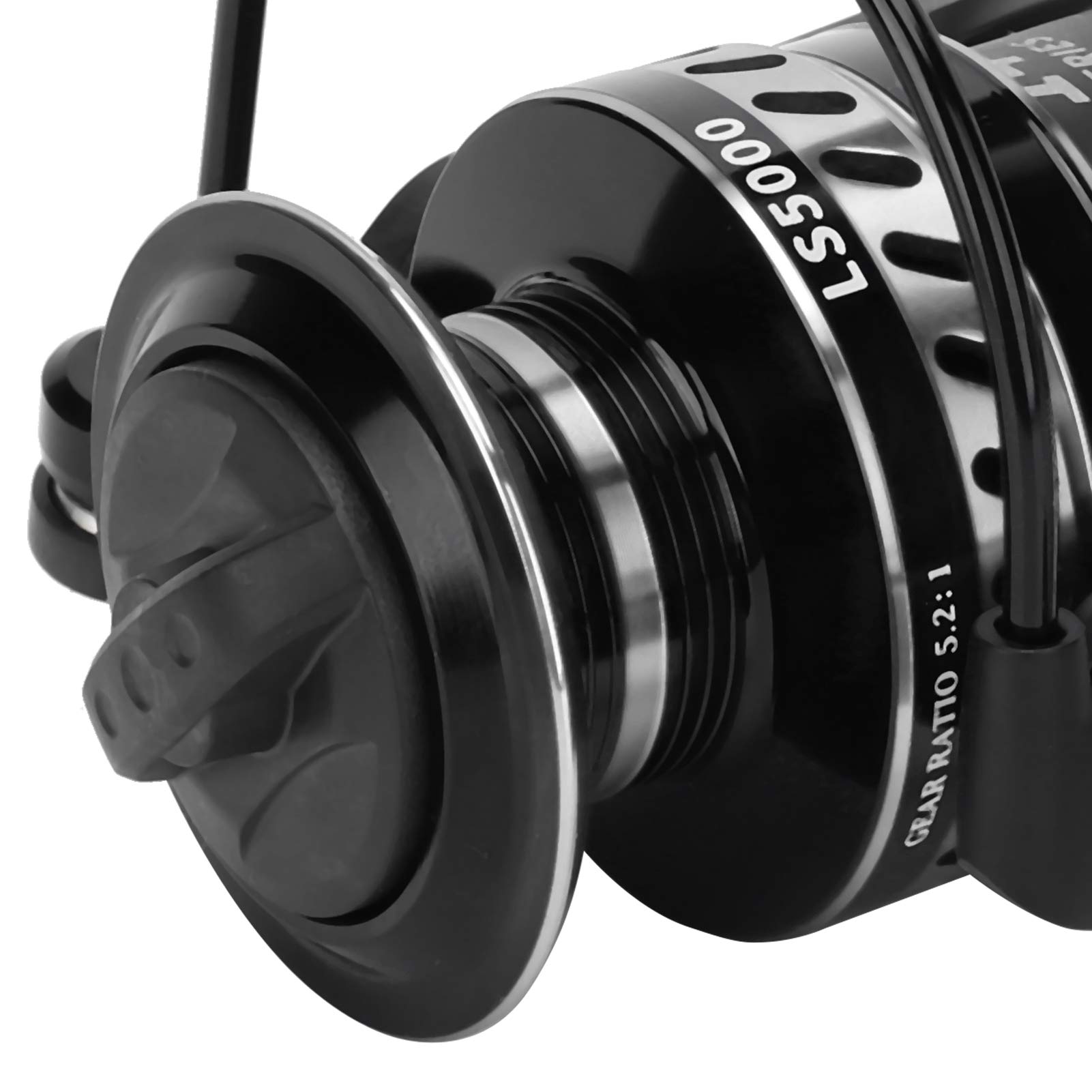 Accessorio per la pesca con zattera a dondolo con canna da pesca portatile in metallo con lenza da pesca (LS5000 argento nero) - 2