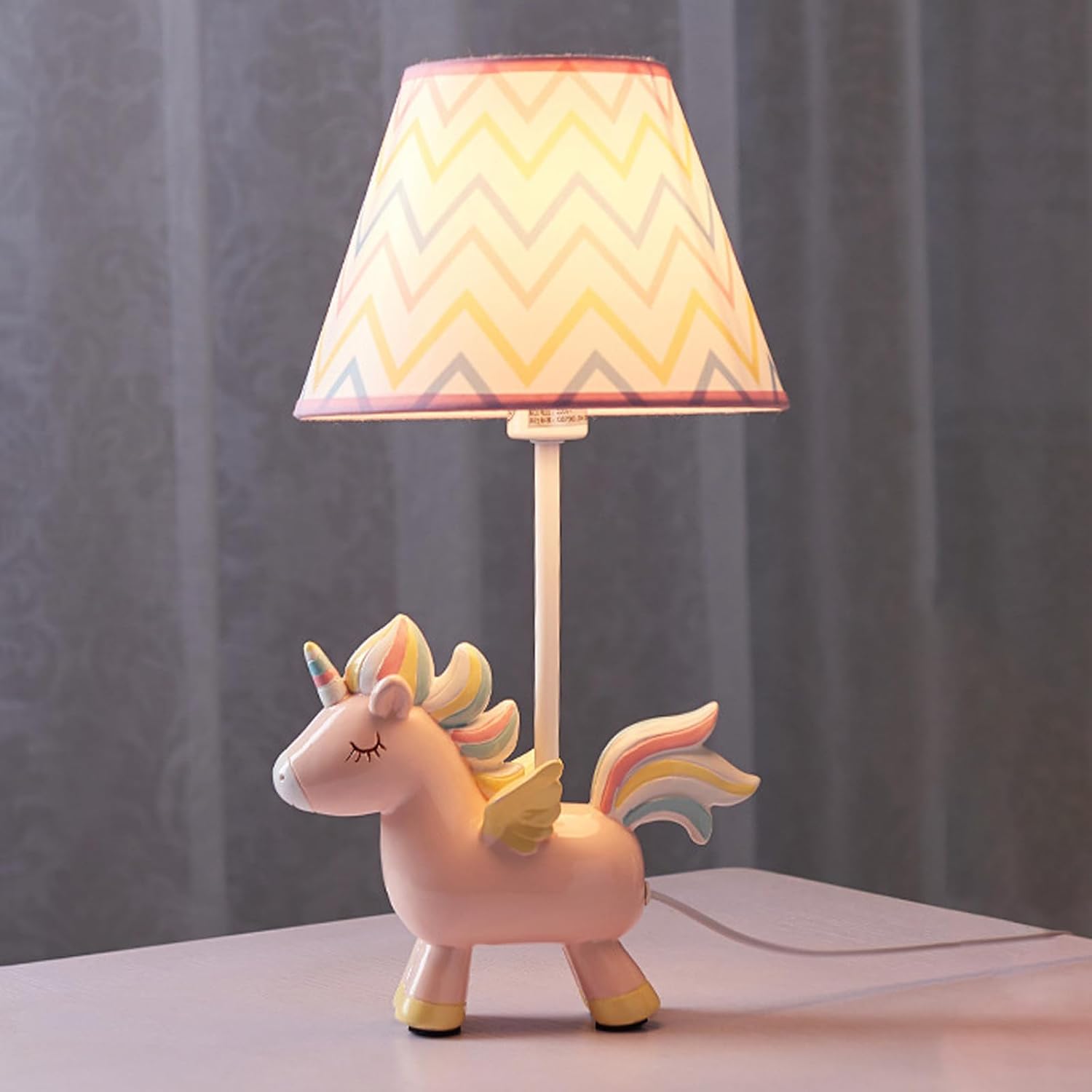 FR Lampe de chevet Licorne LED Lumières monochrome Prénom