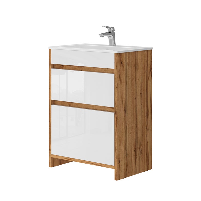 Vicco Zestaw mebli łazienkowych Detmold, Złoty dąb energetyczny, 2 części, podstawa 60 cm