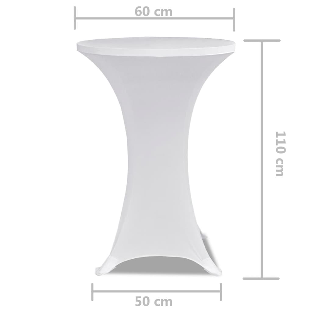 Copritavolo ?60 cm Bianco Tessuto elasticizzato 2 pezzi - 5