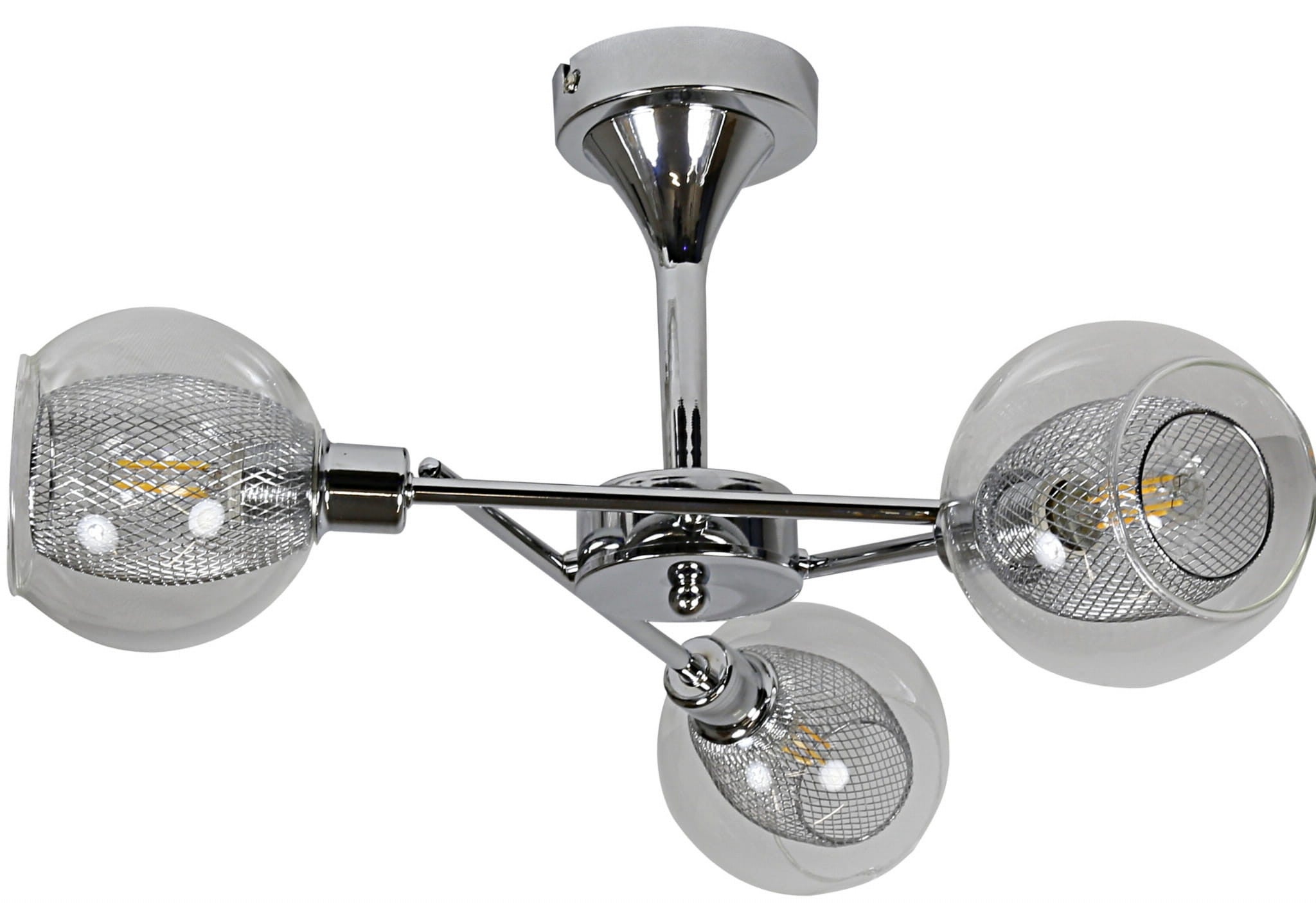 Lampa sufitowa Ozzo chromowana bezbarwny 3xE14x40W wym: 28 x 56 x 56 cm metal Candellux