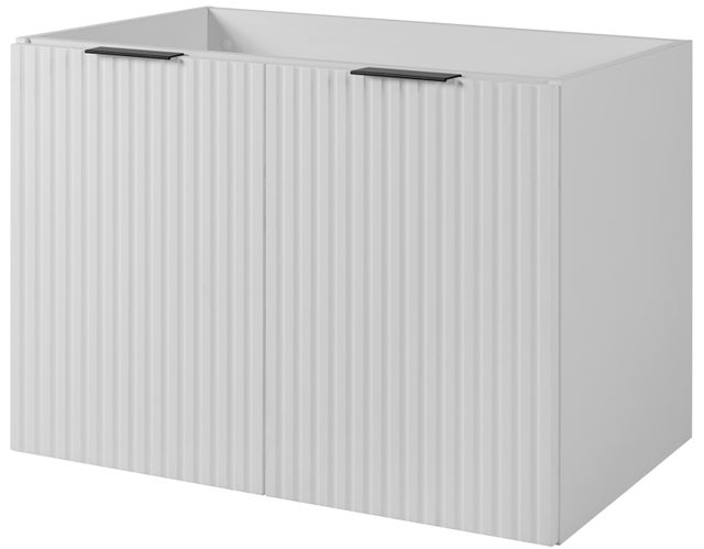 Meuble suspendu sous lavabo avec 2 portes FLOW BLANC 80 cm