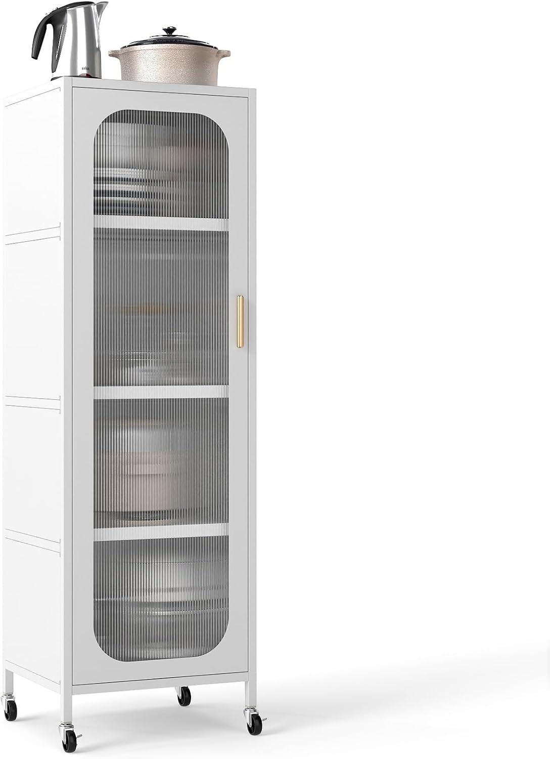 Szafka Kuchenna z 5 Poziomami, 4 Kółkami lub 4 Ślizgaczami, 45 x 40 x 141 cm, do Jadalni, Salonu