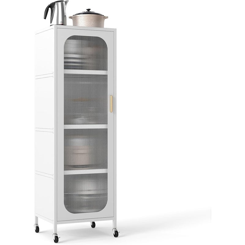 Szafka Kuchenna z 5 Poziomami, 4 Kółkami lub 4 Ślizgaczami, 45 x 40 x 141 cm, do Jadalni, Salonu