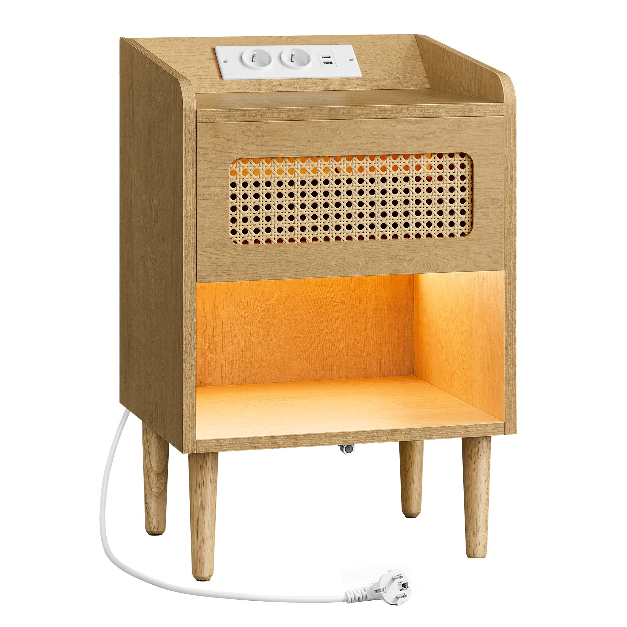 Comodino Con Cassetto E Vano In Legno Di Pino Bianco E Rattan Naturale Dec033434 87002883 Comodino Con Cassetto E Vano In Legno Di Pino Bianco E Rattan Naturale Dec033434 87002883