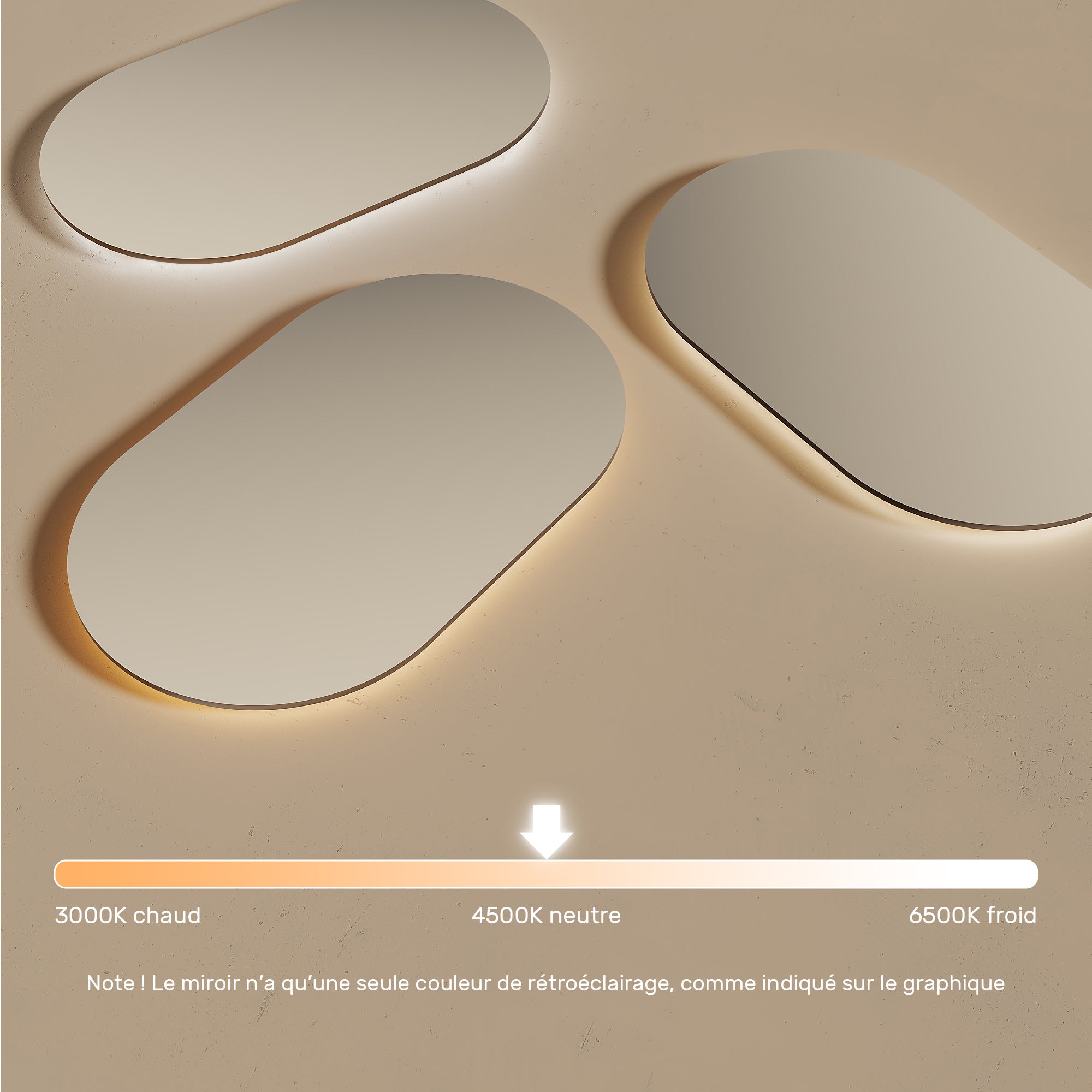 Espelho com Iluminação LED Casa de Banho (50x80cm) Espelho Iluminado LED com Iluminação (TST106) Branco Neutro 4500K - 3