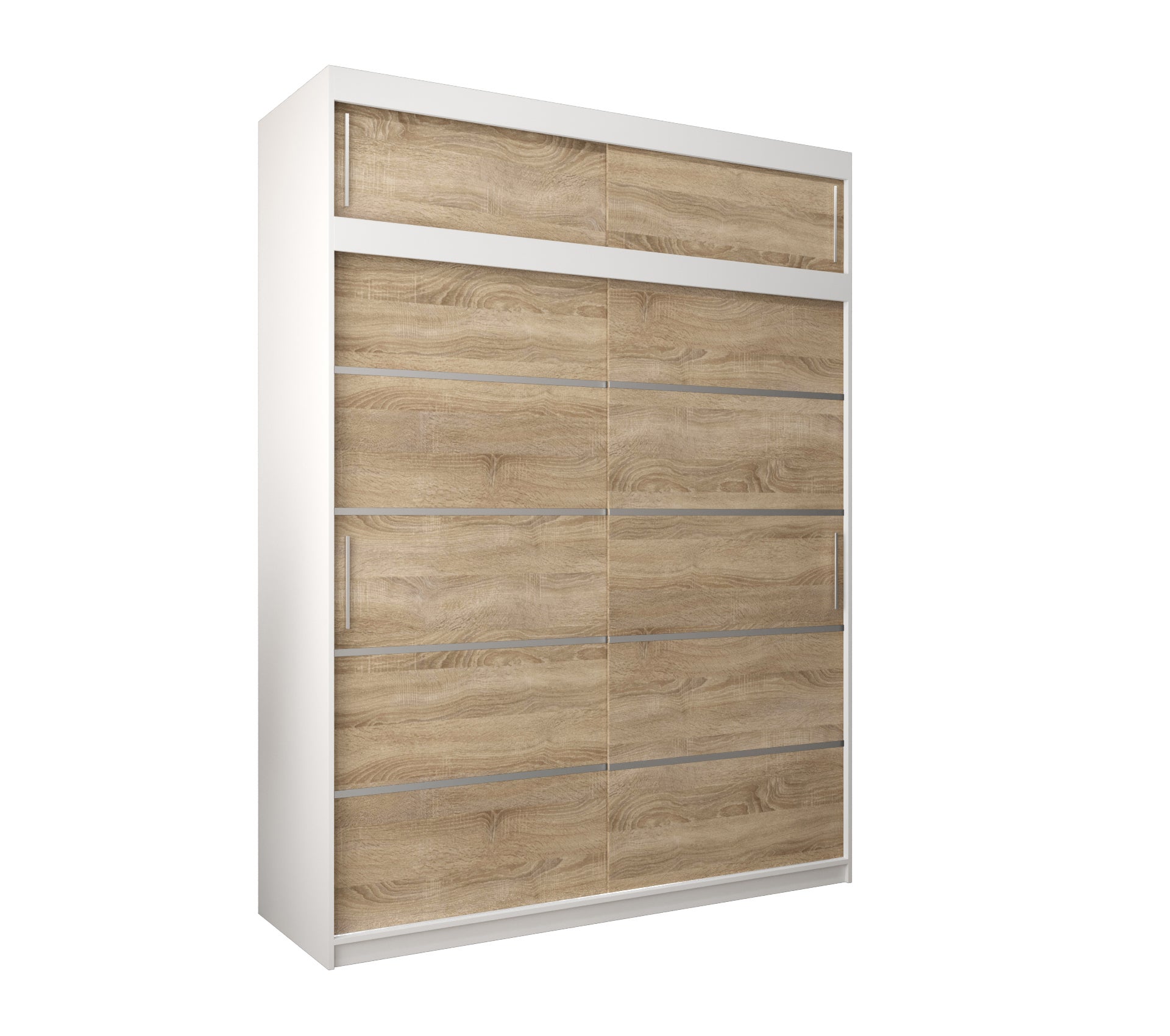 Szafa przesuwna z nadstawką garderoba Verona 1 180 x 62 x 240 cm Biały + Sonoma - Abiks Meble