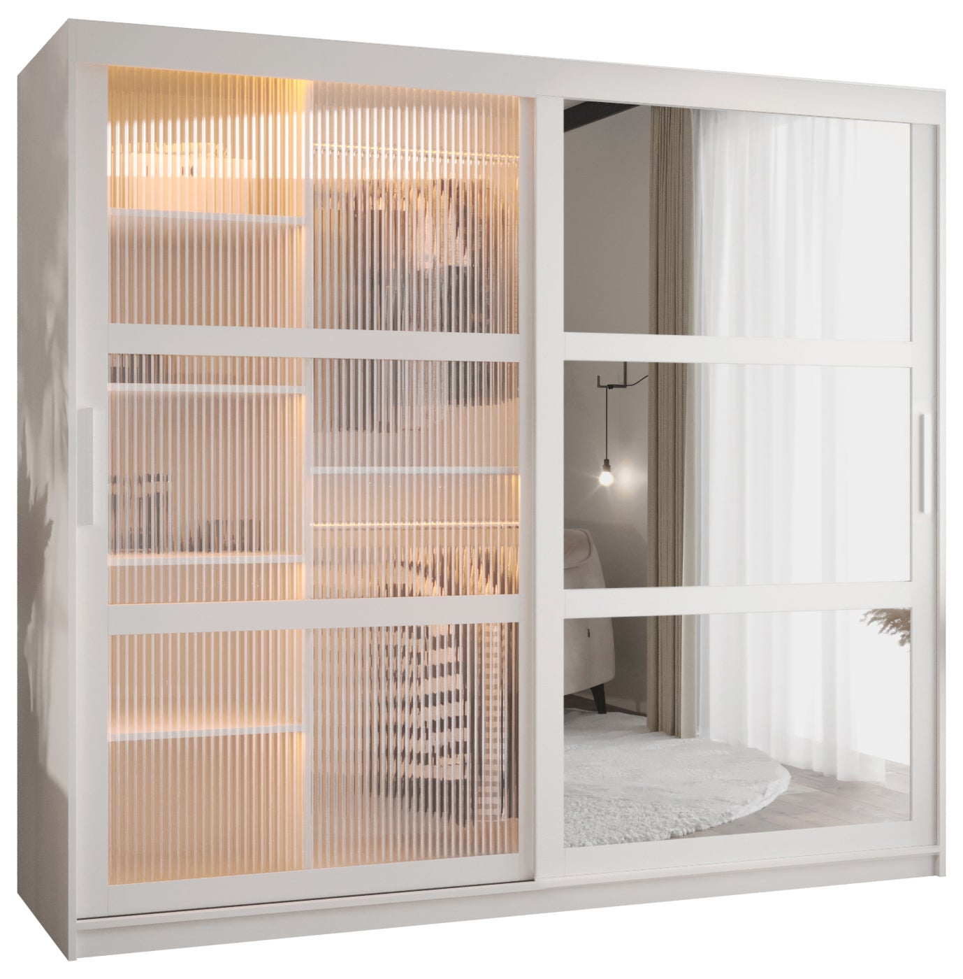 Szafa przesuwna Flutes 2 200 x 62 x 200 biały
