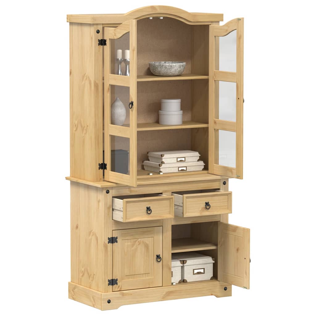 VidaXL Tavolino Da Salotto In Legno Massello Di Pino Con 2 Cassetti E Ripiano - 100x48x45 Cm - Stile Rustico Con Maniglie In Metallo