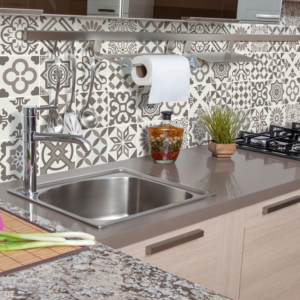 24 adesivi piastrelle di cemento azulejos zuheros - Sticker adesivo - adesivi murali - 24stickers20x20cm - 5