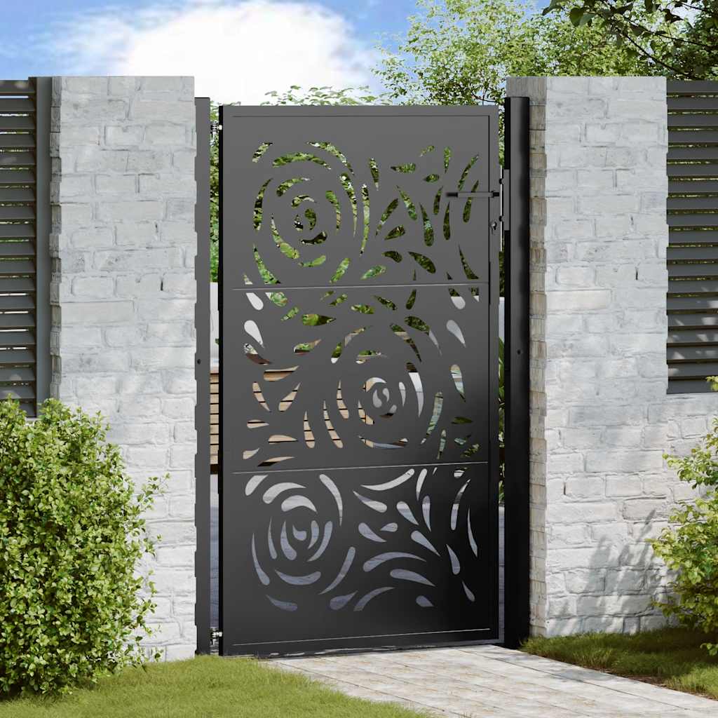 Vidaxl Puerta De Jardín 100X150 Cm Acero Diseño Llama Negra , Leroy Merlin