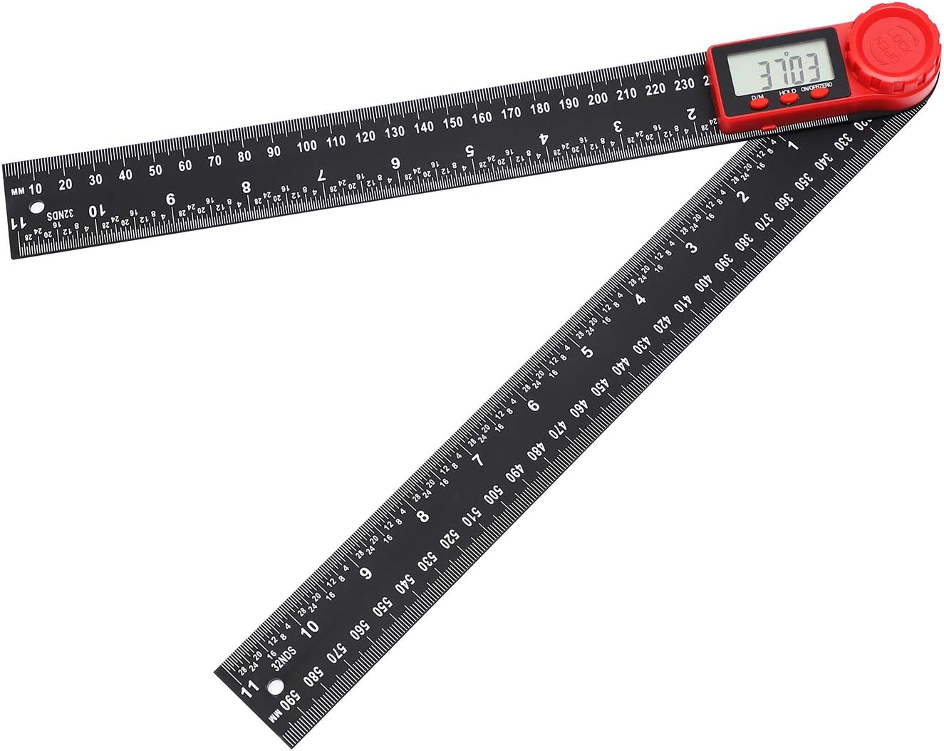 Cyfrowy inklinometr 300 mm (12 cali), z włókna węglowego, z ekranem LCD, do zastosowań w budownictwie, obróbce drewna i inżynierii. Inklinometr - 4