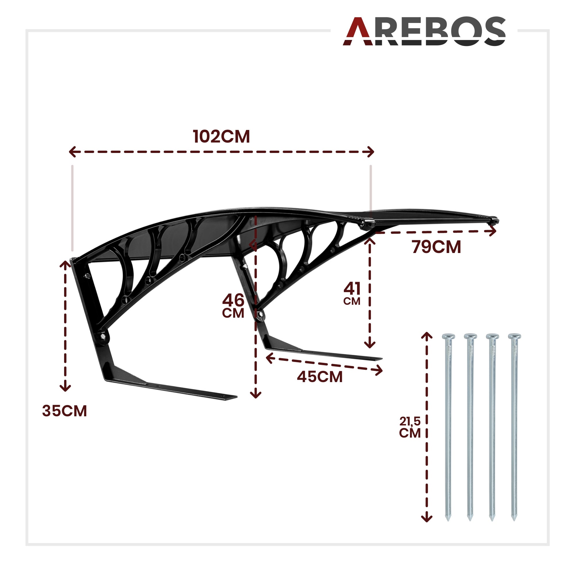 AREBOS Garage de tondeuse robot Abri pour Robot Taille 102 x 79 x 46 cm Résistant aux intempéries + protection UV Noir - 7