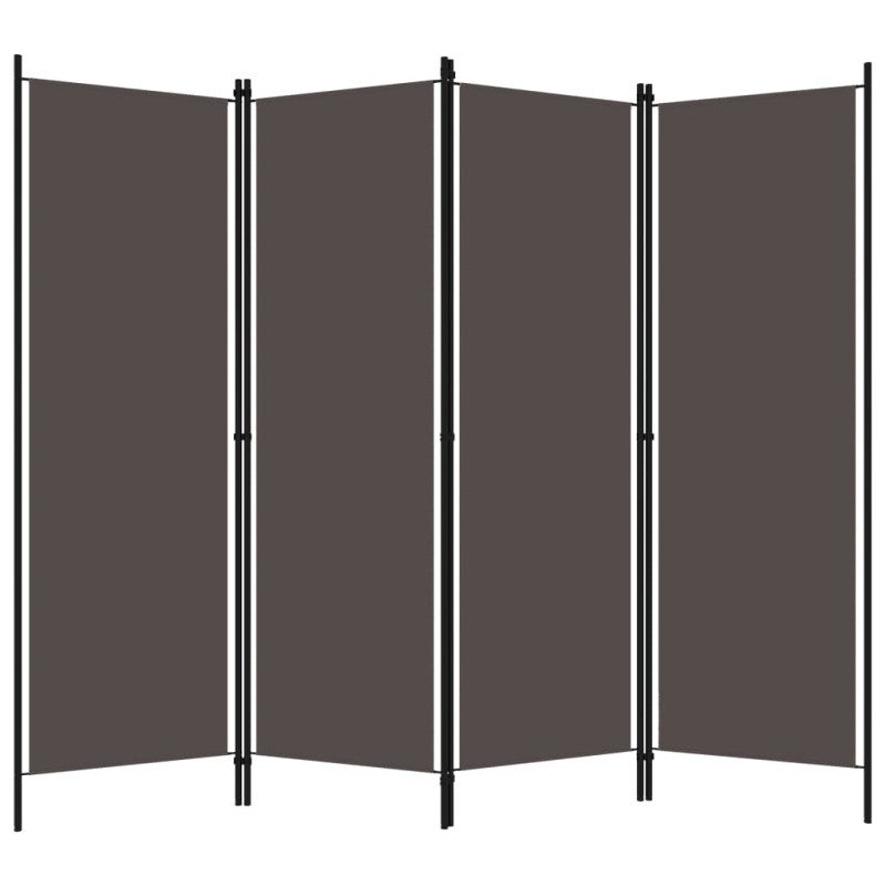 Cloison de séparation 4 panneaux Anthracite 200x180 cm - 2
