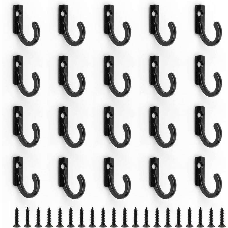 20 sztuk haczyków w stylu vintage, mini wieszak 24 x 17 mm z 20 śrubami, wykonany ze stopu cynku, do użytku w korytarzu, sypialni i salonie