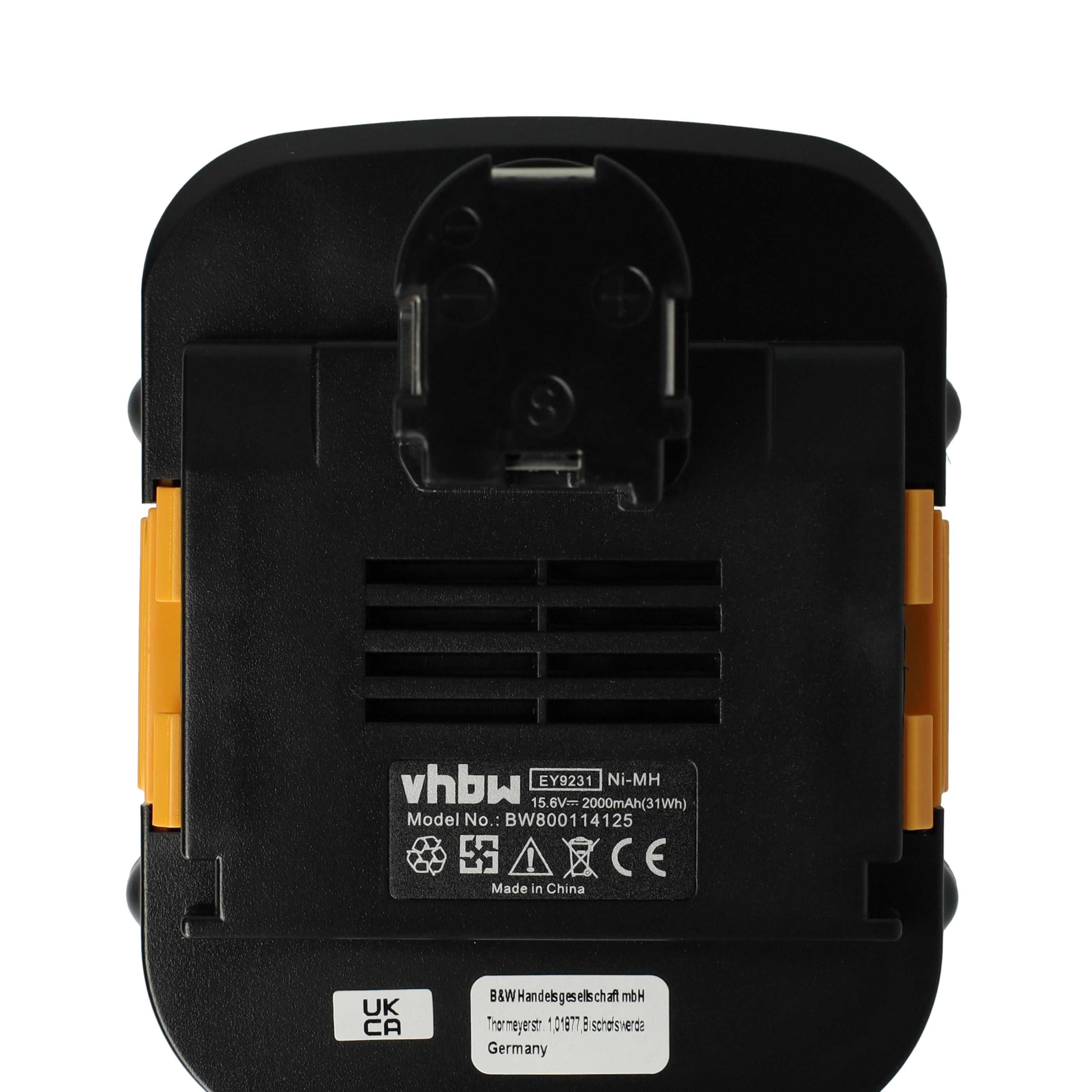 vhbw 1x Batterie compatible avec Panasonic EY3531FQWKW, EY3793B, EY3795B, EY3531NQKW, EY3531NQWKW, EY3793 outil électrique (2000 mAh, NiMH, 15,6 V) - 4