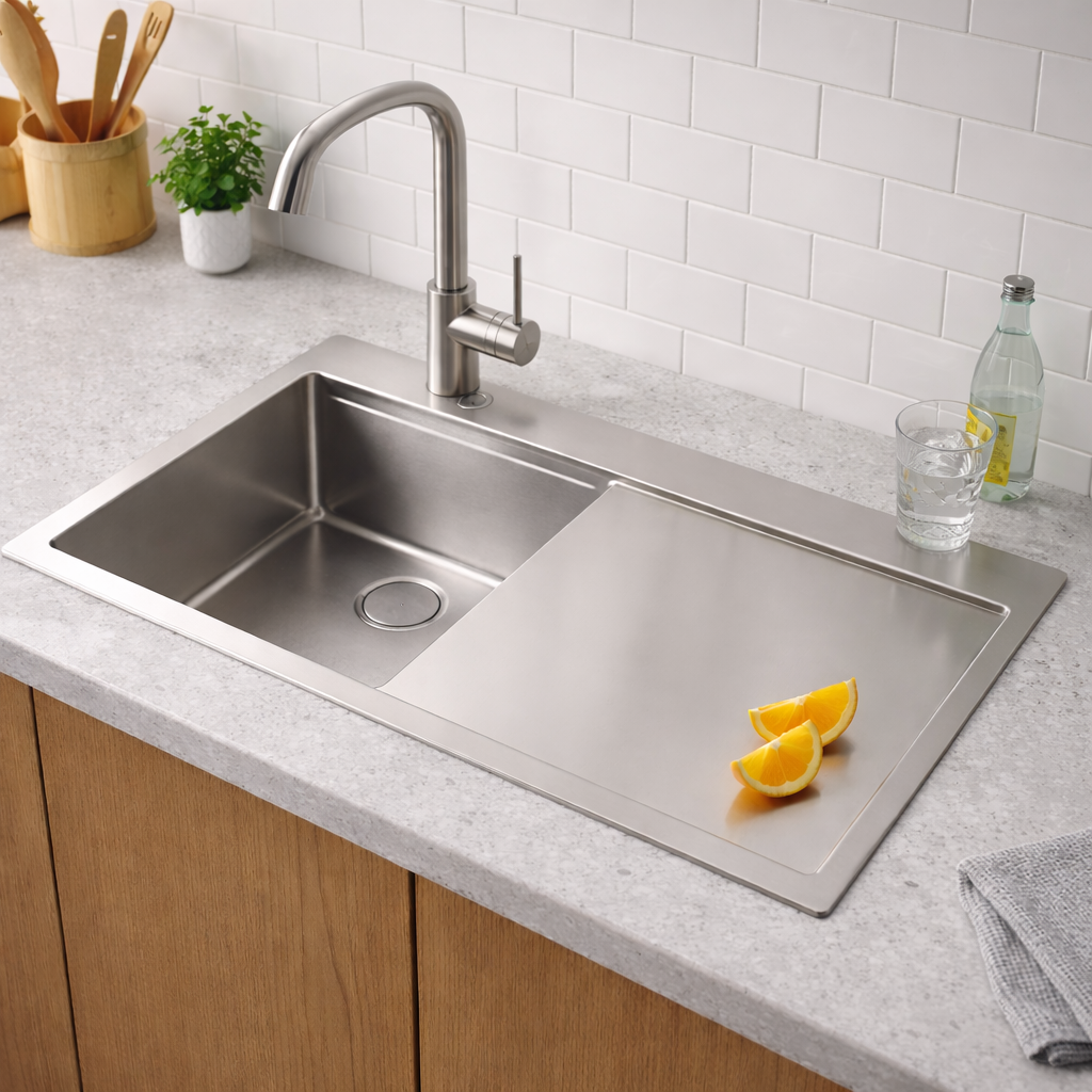 Worktop Kitchen Sink | Double Square Basin | Model CBS-1