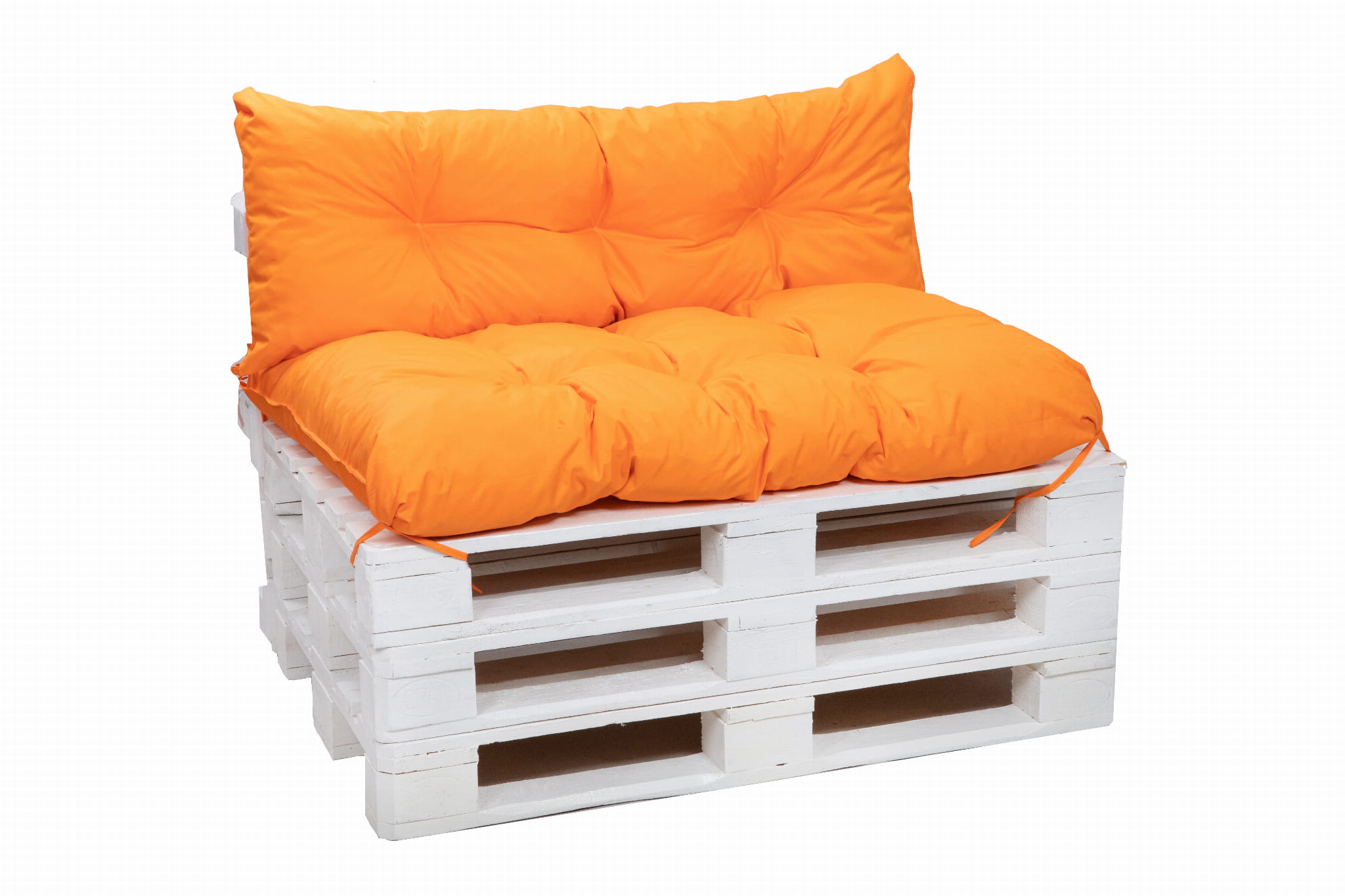 Set cojines para palets 120x80 asiento-respaldo 120x40cm/ colchón para palets con respaldo naranja, cojines de jardín, cojín para palets de exterior