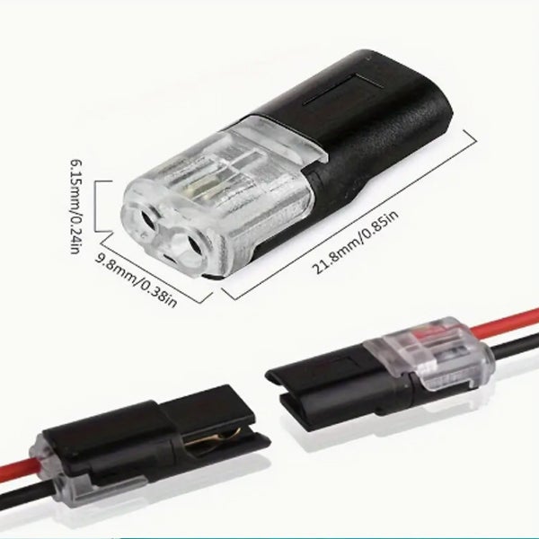 Borniers LED sans soudure ni bande, connecteur rapide interconnectable D2, interconnecteur à double fil, 20 pièces - 2