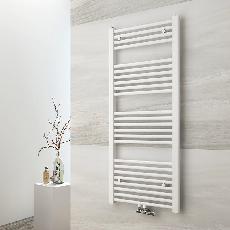 EMKE Grzejnik Łazienkowy 513W, 120x50 cm, 6 bar, do 4 m² – Biały