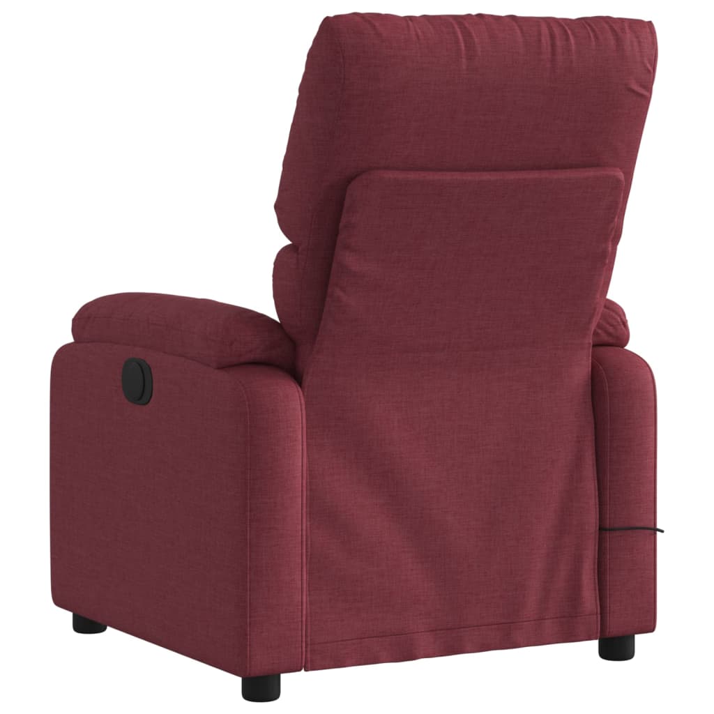 Fauteuil de massage，Fauteuil de Salon，Chaise de massage inclinable électrique Rouge bordeaux Tissu CDS54347 - 4