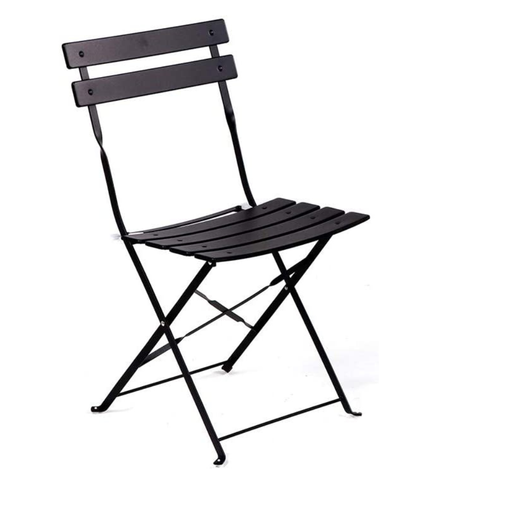 Ensemble table et chaises de jardin pliantes, aluminium, ensemble de salle à manger de mobilier d'extérieur - noir - 6