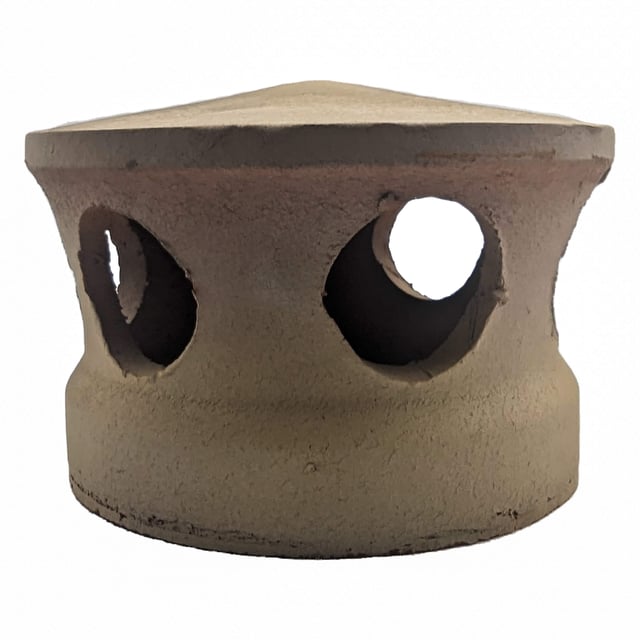 Lanterne de toiture en terre cuite rose clair tacheté noir, Chapeau pour tuile à douille, Passage tuyau d 150 mm