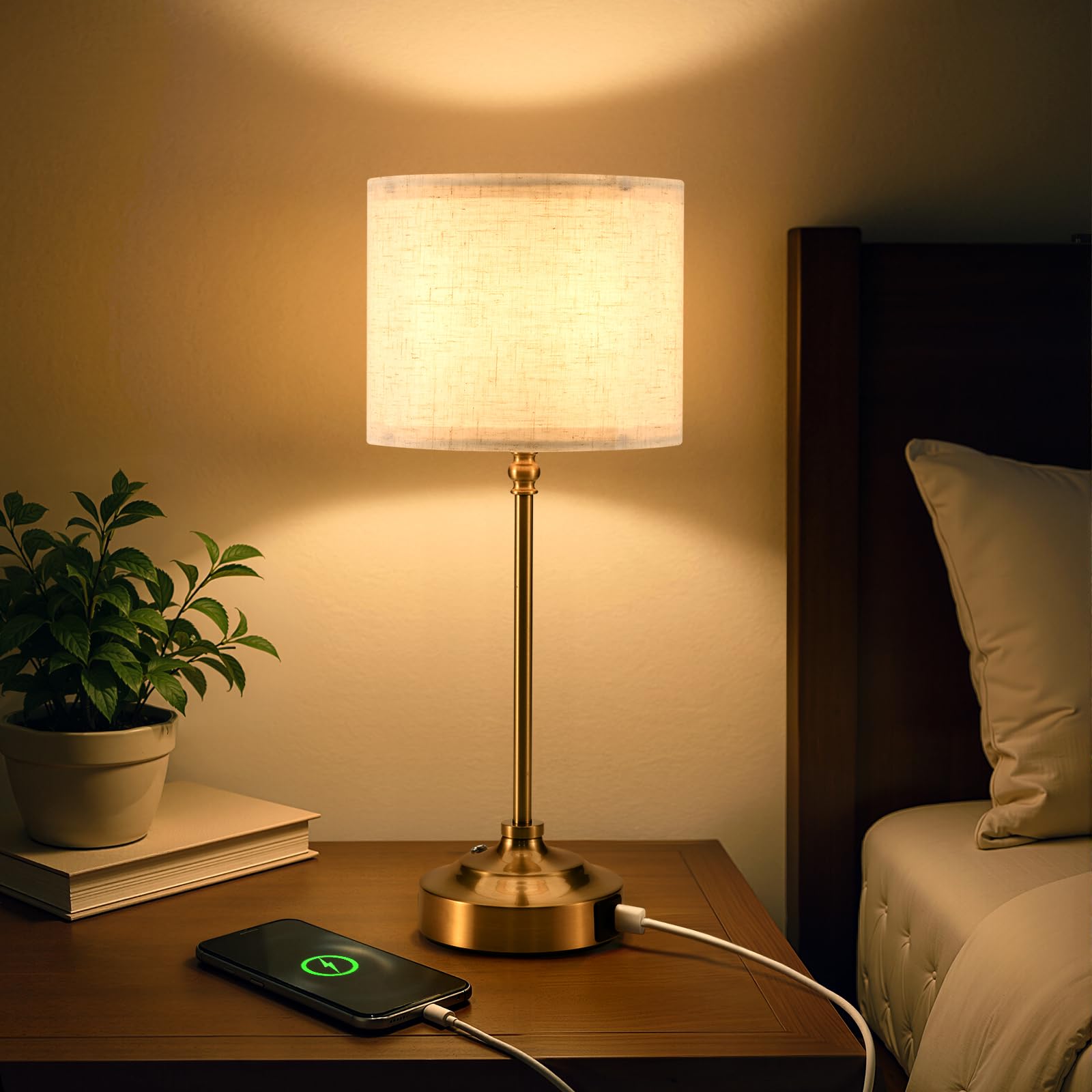 1 przenośna bezprzewodowa lampa stołowa, dotykowa lampa materiałowa ładowana przez USB, idealna do restauracji, barów i kawiarni.