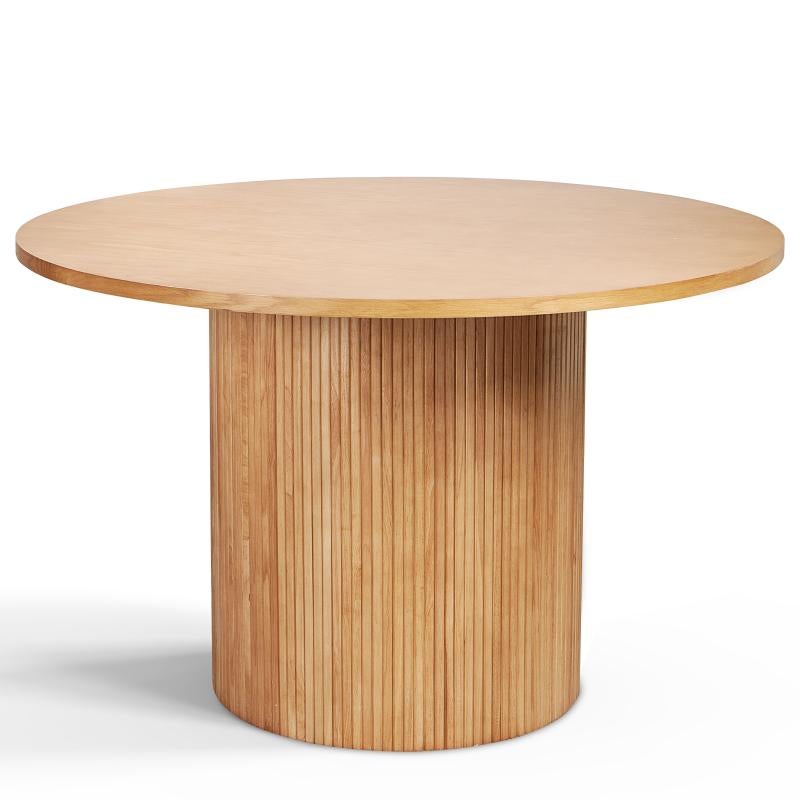 Table ronde extensible en bois massif sidonie bois naturel INTENSEDECO Pas Cher