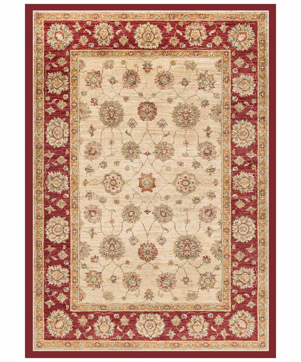 Tapis Oriental Ziegler Noué à La Main - 197x148 Cm - Gris - Laine Et Coton